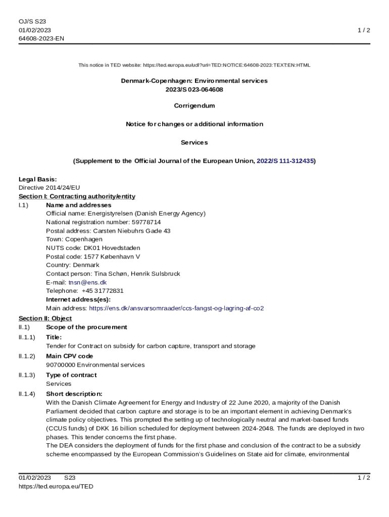 Fillable Online Services 35767 2023 TED Tenders Electronic Daily 