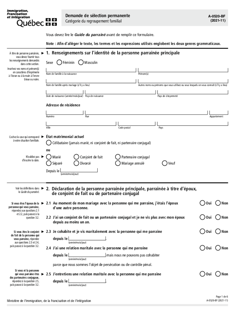 Demande de slection permanente (Catgorie du regroupement Preview on Page 1