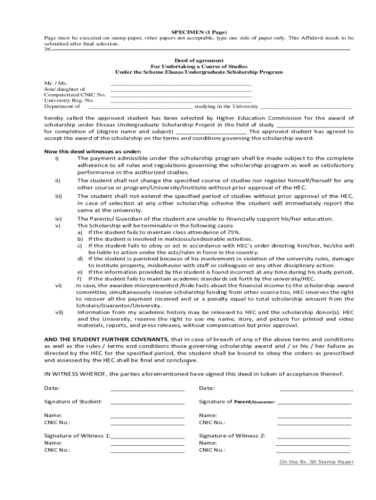Fillable Online Deed of agreement Fax Email Print - pdfFiller