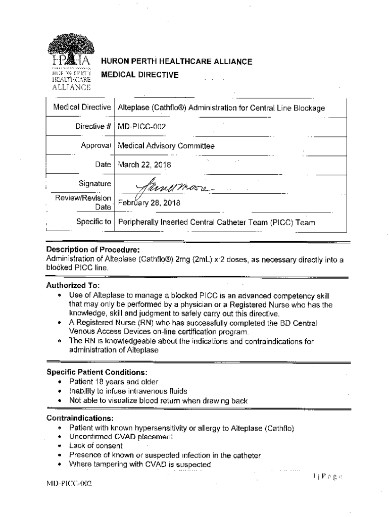 Fillable Online Learning About Your Central Venous Catheter Flushing