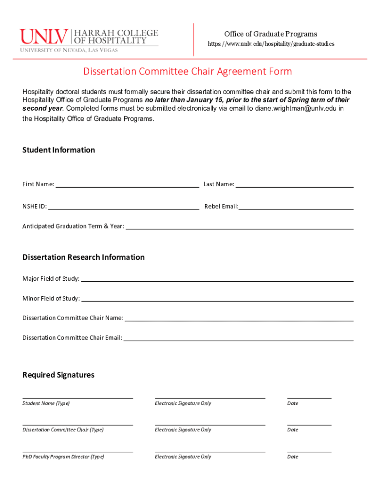Fillable Online Dissertation Committee Chair Agreement Form.docx Fax