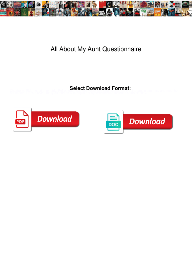 Fillable Online All About My Aunt - Large 