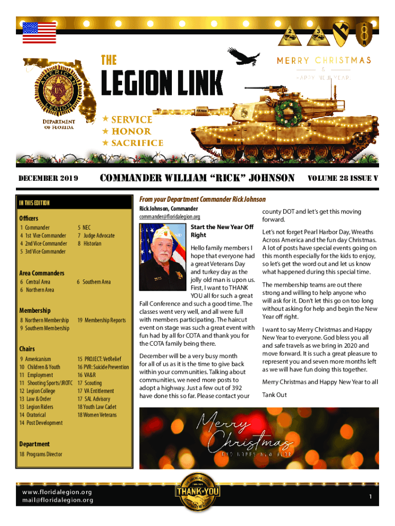 Fillable Online Leadership The American Legion Department of