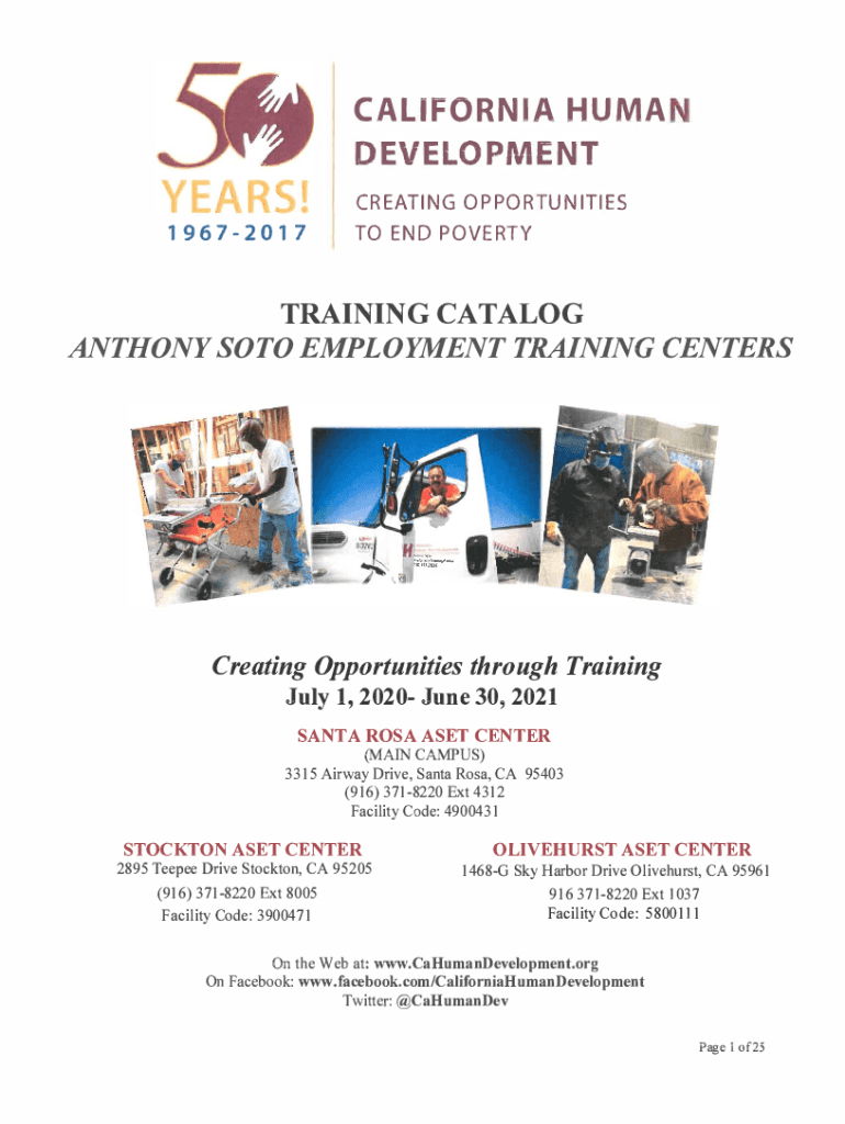 Fillable Online Anthony Soto Employment Training Centers Catalog BPPE