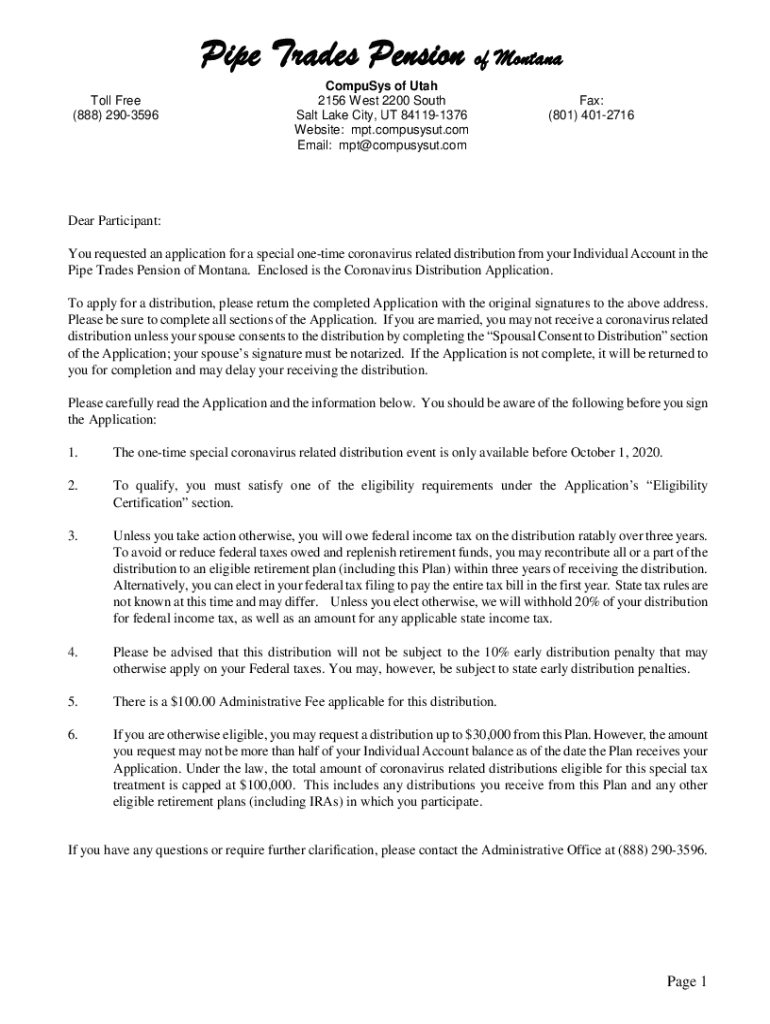 Fillable Online Forms Pipe Trades Pension of Montana Fax Email Print