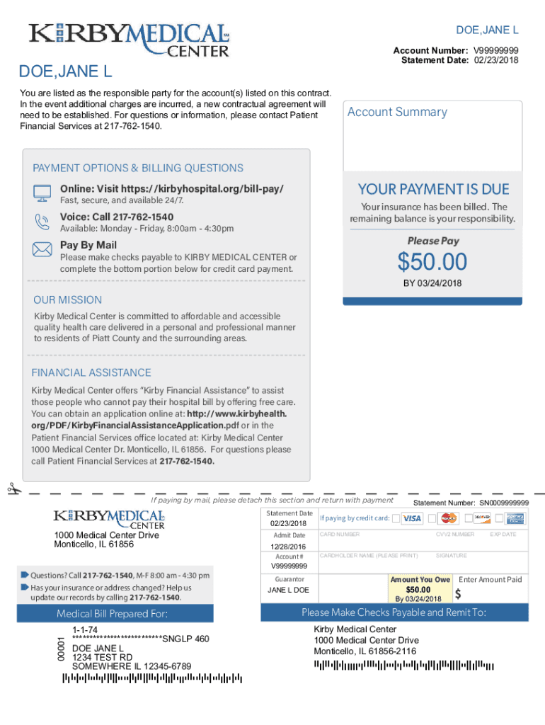 Fillable Online Payment Plan Kirby Medical Center Fax Email Print