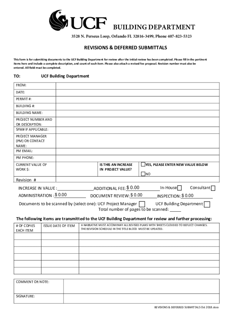 Fillable Online Inspection Information UCF Building Department Fax