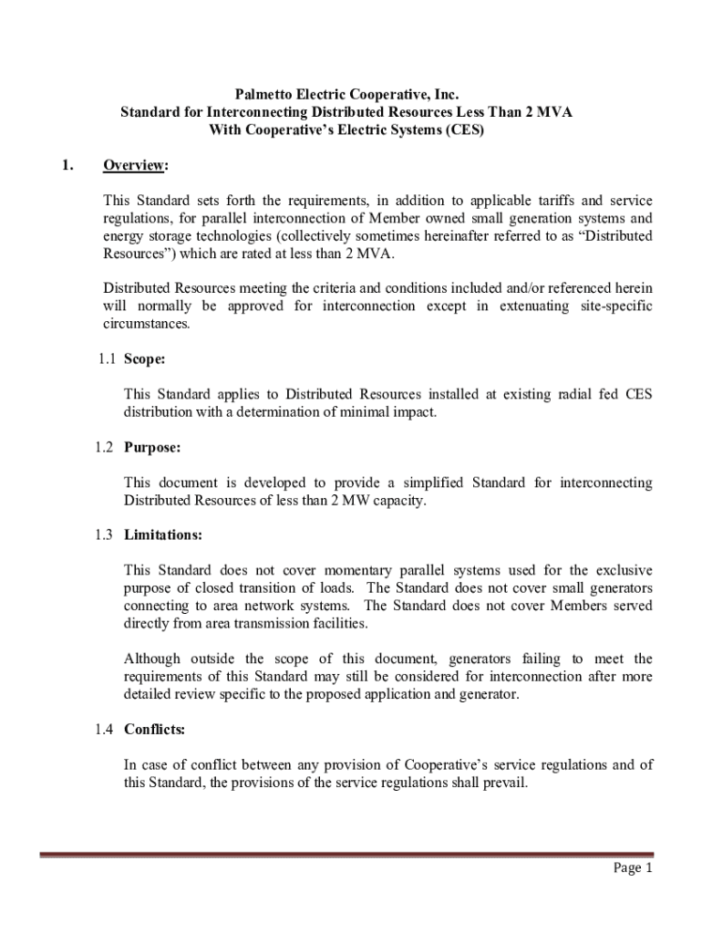 Fillable Online Member Installation Standards for Electric Service Fax ...