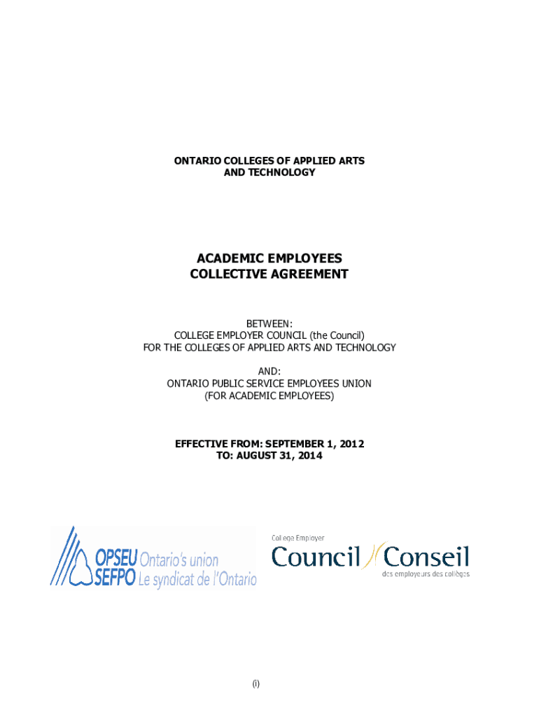Fillable Online opseu collective agreement Hotel Fazenda Aldeia do