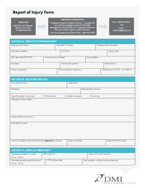 Employer s Report of Injury or Occupational Disease form attached ...