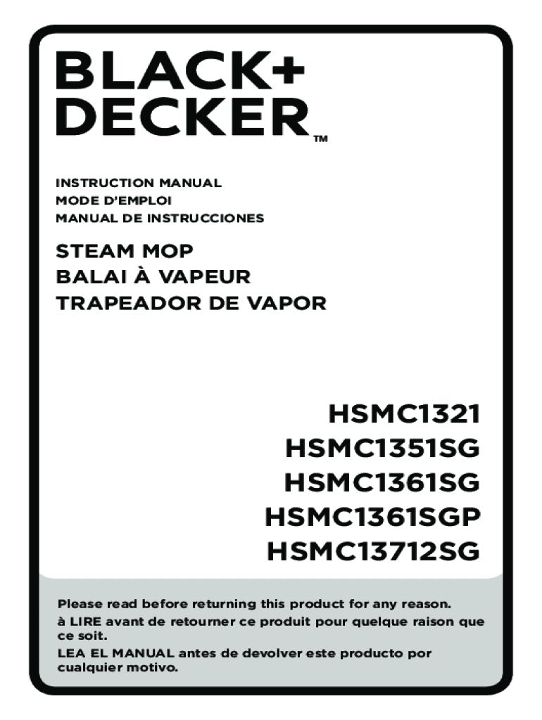 Completable En línea Black & Decker FSMH1621 10 in 1 Steam Mops Video