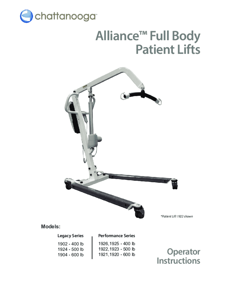 Fillable Online Alliance Full Body Patient Lifts Spectrum Medical Fax Email Print pdfFiller