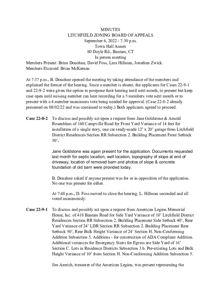 Fillable Online 730 p.m. Town Hall Annex 80 Doyle Rd., Bantam, CT AWS Fax Email Print pdfFiller