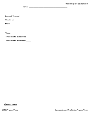 Fillable Online Edexcel, A Level Physics worksheets Fax Email Print ...