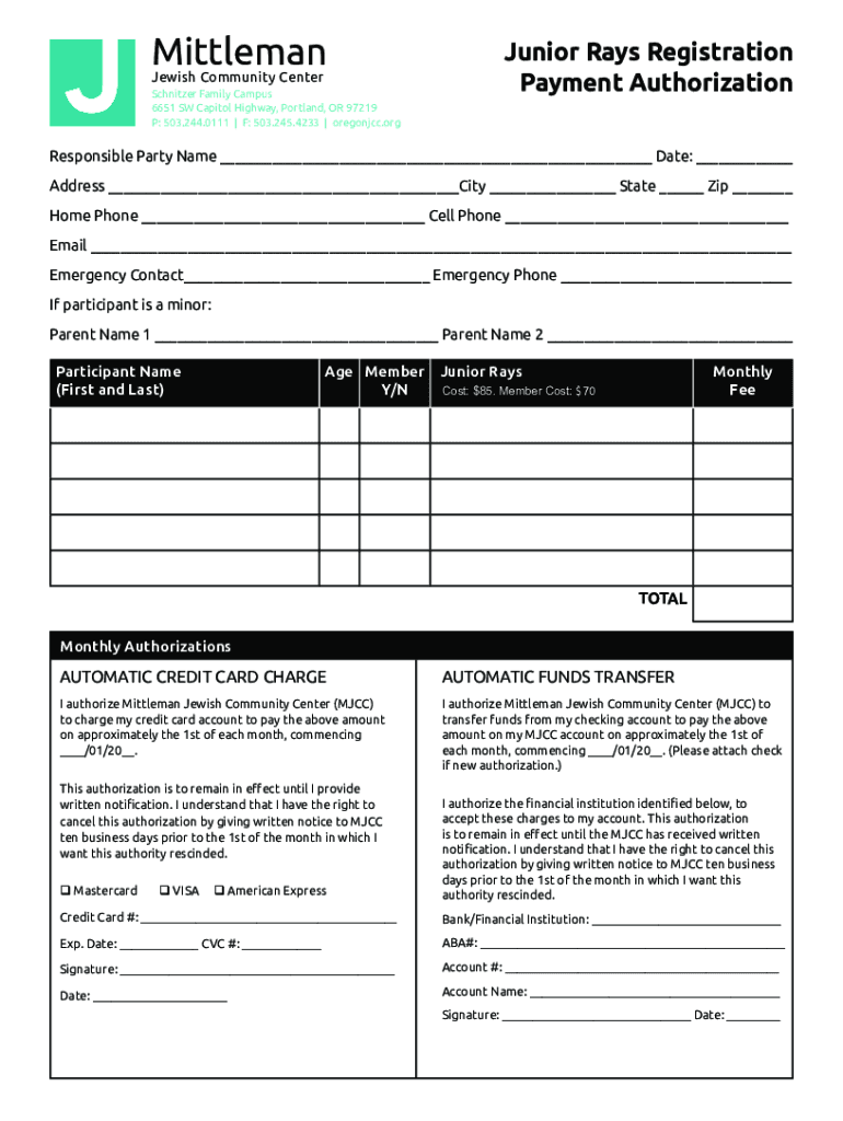 Fillable Online Jewish Community Center Fax Email Print pdfFiller
