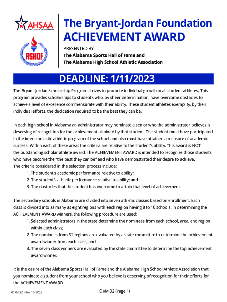 Fillable Online Alabama Scholarship Fill Online, Printable, Fillable