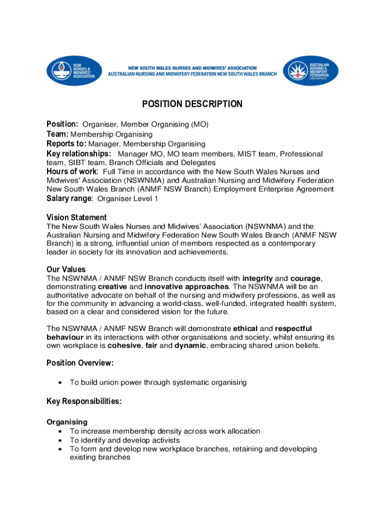 Fillable Online How do we write job descriptions for membership roles