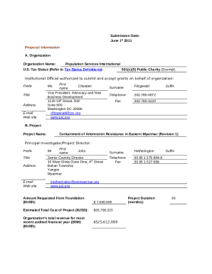 Global Health Proposal Application Form