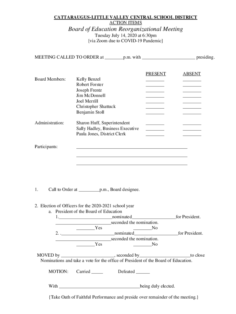 Fillable Online CattaraugusLittle Valley Central School District Moves Fax Email Print