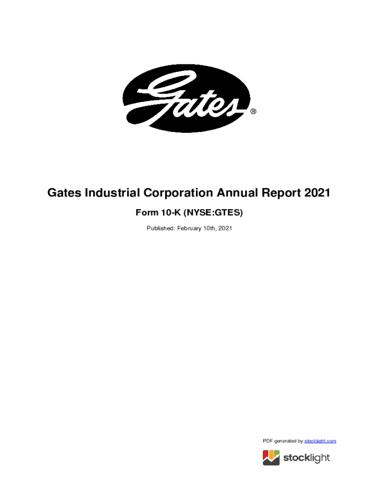 Fillable Online Gates Industrial Corp plc (Form 10Q, Received Edgar