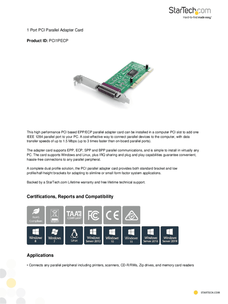 Fillable Online Parallel Cards for PCI Port Expansion Cards for sale ...