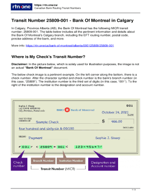 Fillable Online 000125809Transit and Routing Numbers for the Bank Of ...