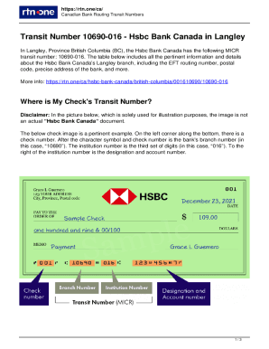 001610690Transit and Routing Numbers for the Hsbc Bank Canada in Langley. 001610690 is the routing number for the Hsbc Bank Canada in Langley province British Columbia, 20045 Langley Bypass.