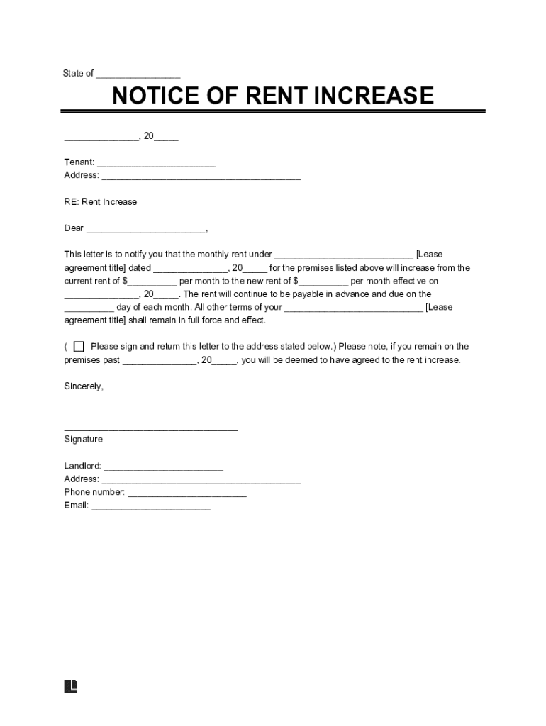 Fillable Online Sample 60 Day Notice of Rent Increase MiamiDade