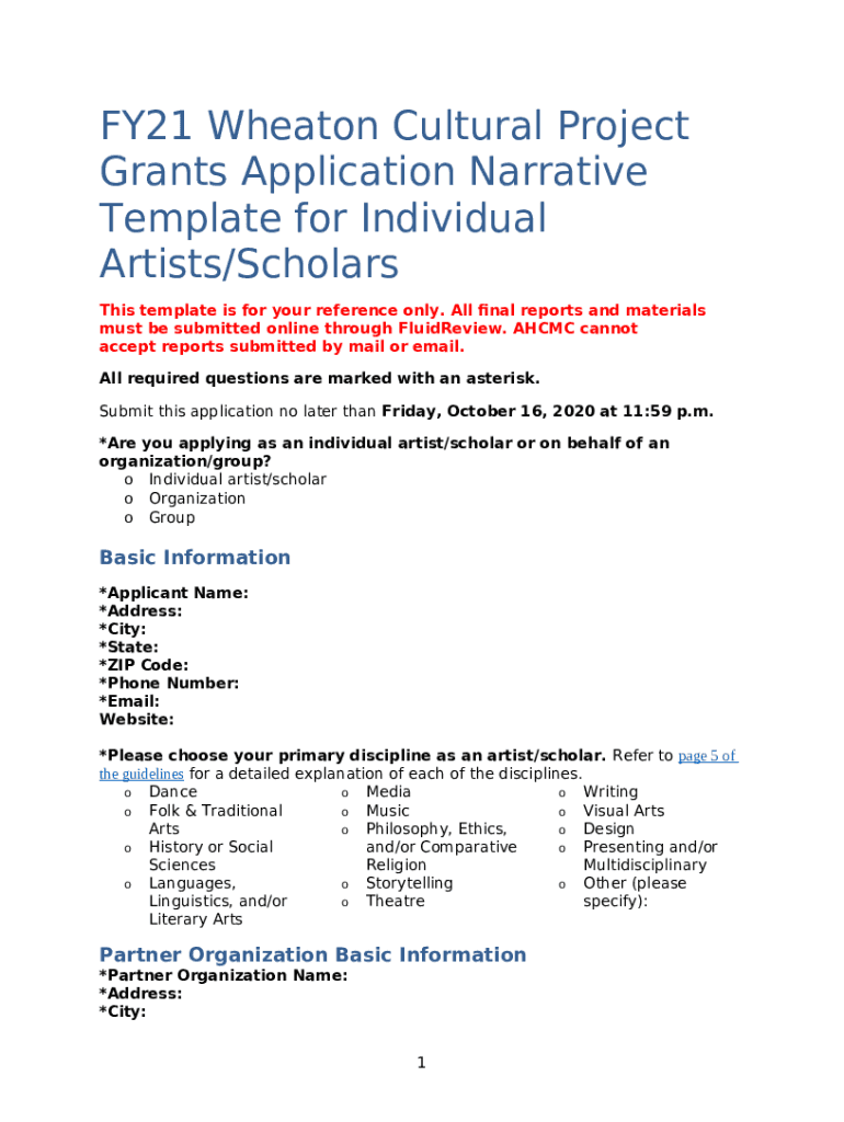 Wheaton Foundation Grant Application Guidelines Doc Template pdfFiller