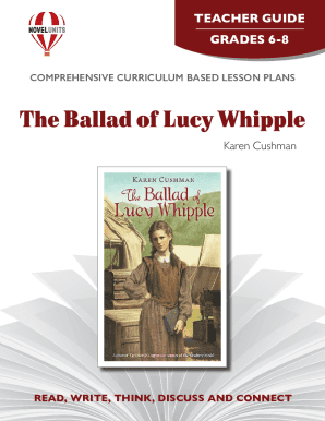 The Ballad Of Lucy Whipple - Teacher Guide by Novel Units