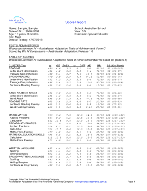 Fillable Online Sample Woodcock Johnson Iii Assessment Report Pdf Fax ...