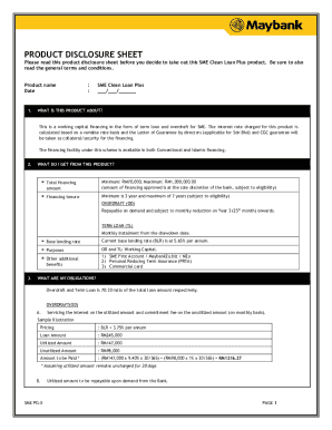 Product Disclosure SheetsFinancing - CIMB Bank