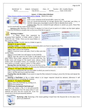 Fillable Online Page 1 of 3 Worksheet6 Subject: - Computers Class Fax ...