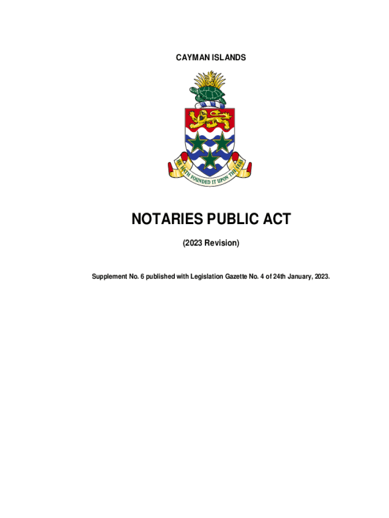 Fillable Online gazettes gov Notaries Public Act. Cayman Islands