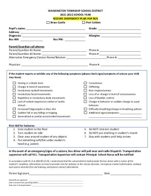 Fillable Online Seizure Precautions for School/Classroom Fax Email ...