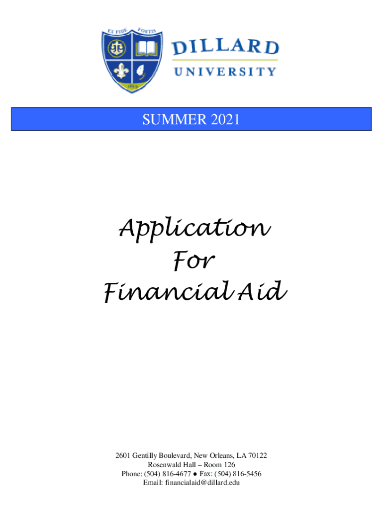 Fillable Online How Do I Apply for Financial Aid? Dillard University