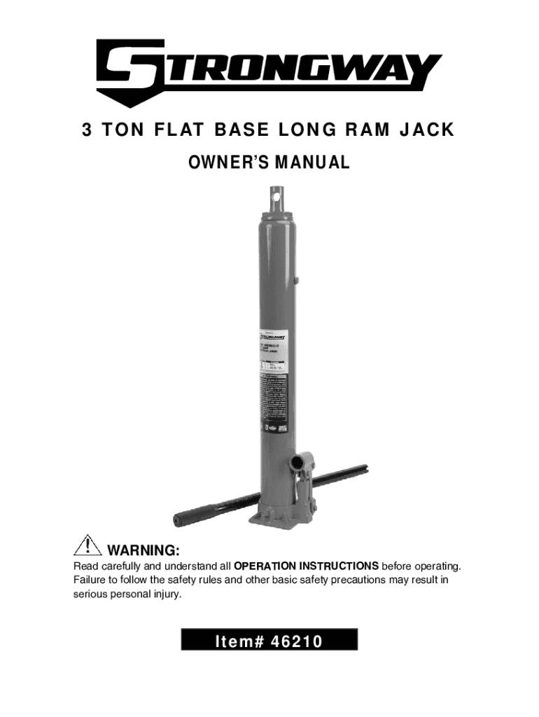Fillable Online Flat Bottom Long Ram Hydraulic Jack PDF Free Download