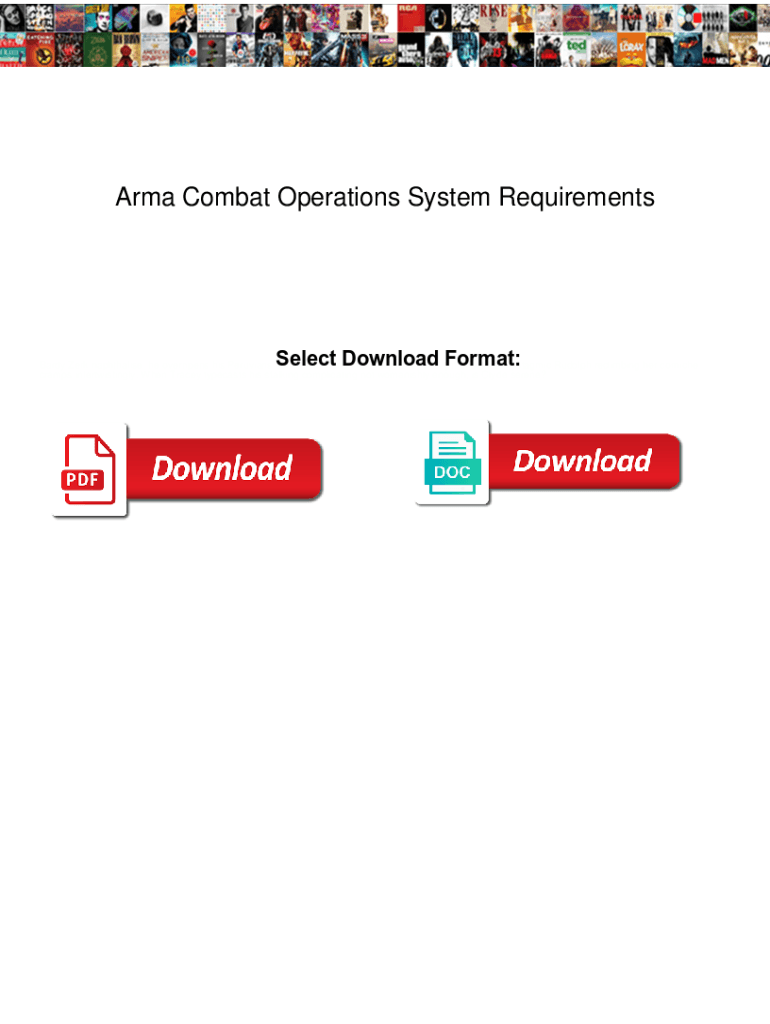 Fillable Online Arma Combat Operations System Requirements. Arma Combat
