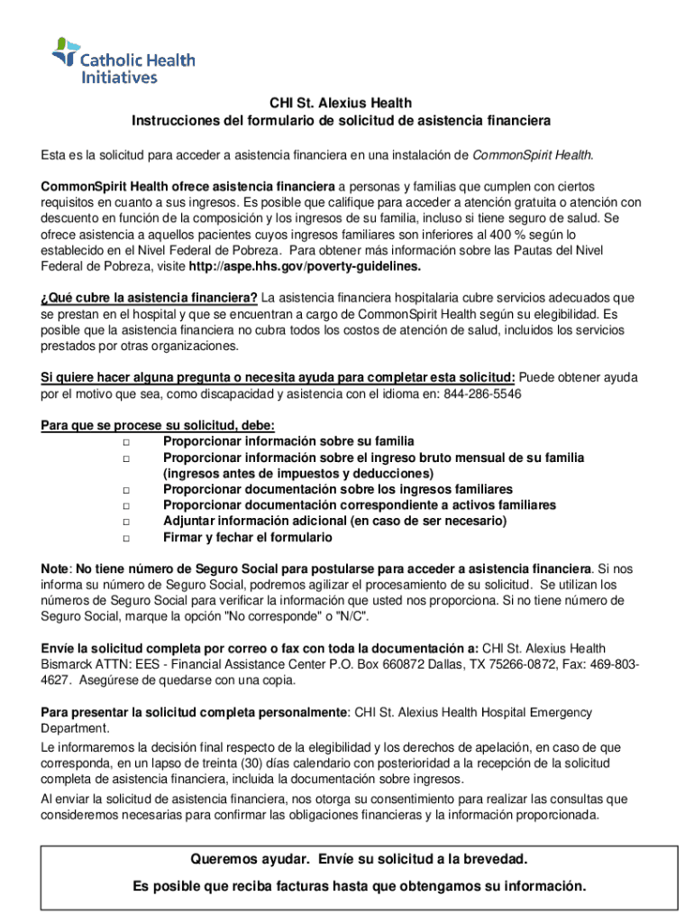 Completable En línea CHI St. Alexius Health Instrucciones del