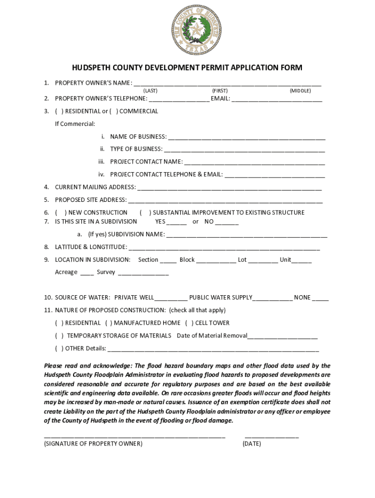 Fillable Online DEVELOPMENT PERMIT APPLICATION FORM 1.21 Fax Email