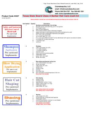 Fillable Online Georgia State Board Barber (no chemical) exam kit ...