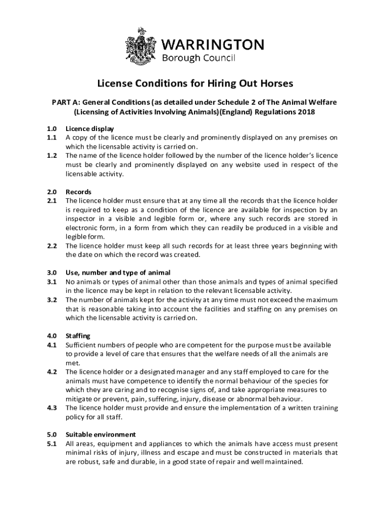 Fillable Online Guidance notes for conditions for selling animals as