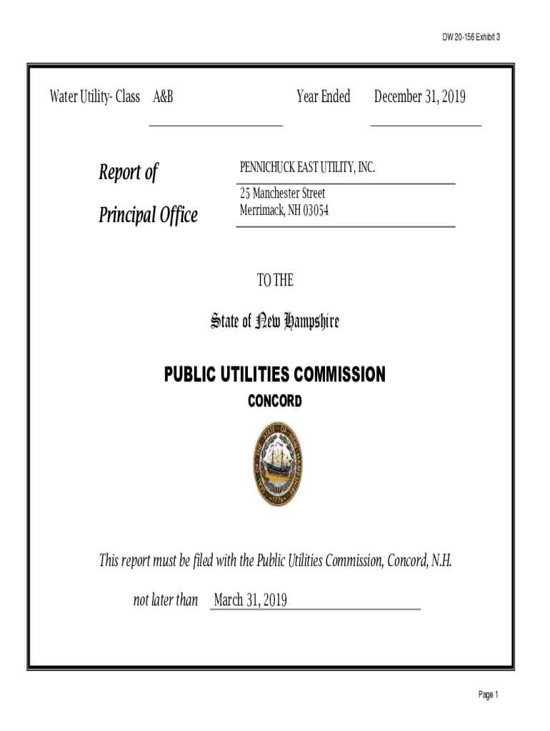 Fillable Online Report of New Hampshire Public Utilities Commission
