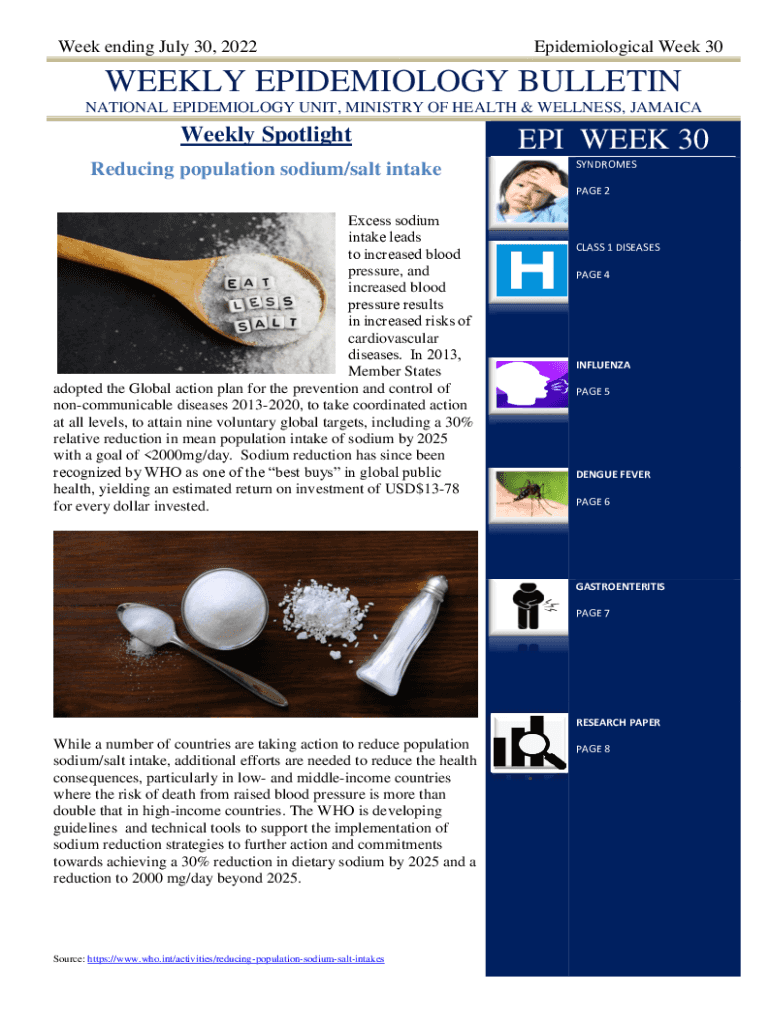 Fillable Online Epidemiological Week 30 Fax Email Print pdfFiller