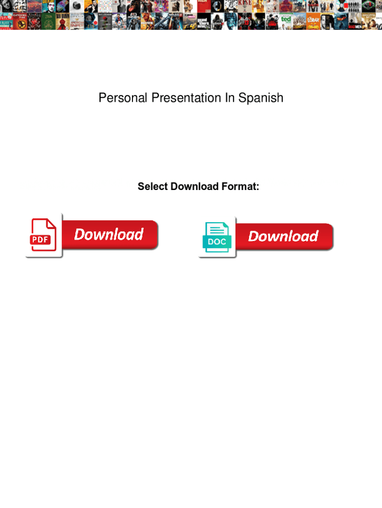 Fillable Online Personal Presentation In Spanish. Personal Presentation