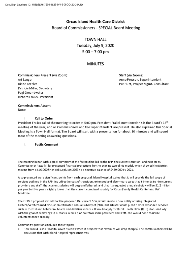 Fillable Online FIRST ORDER OF BUSINESS Roll Call Six Mile Creek CDD