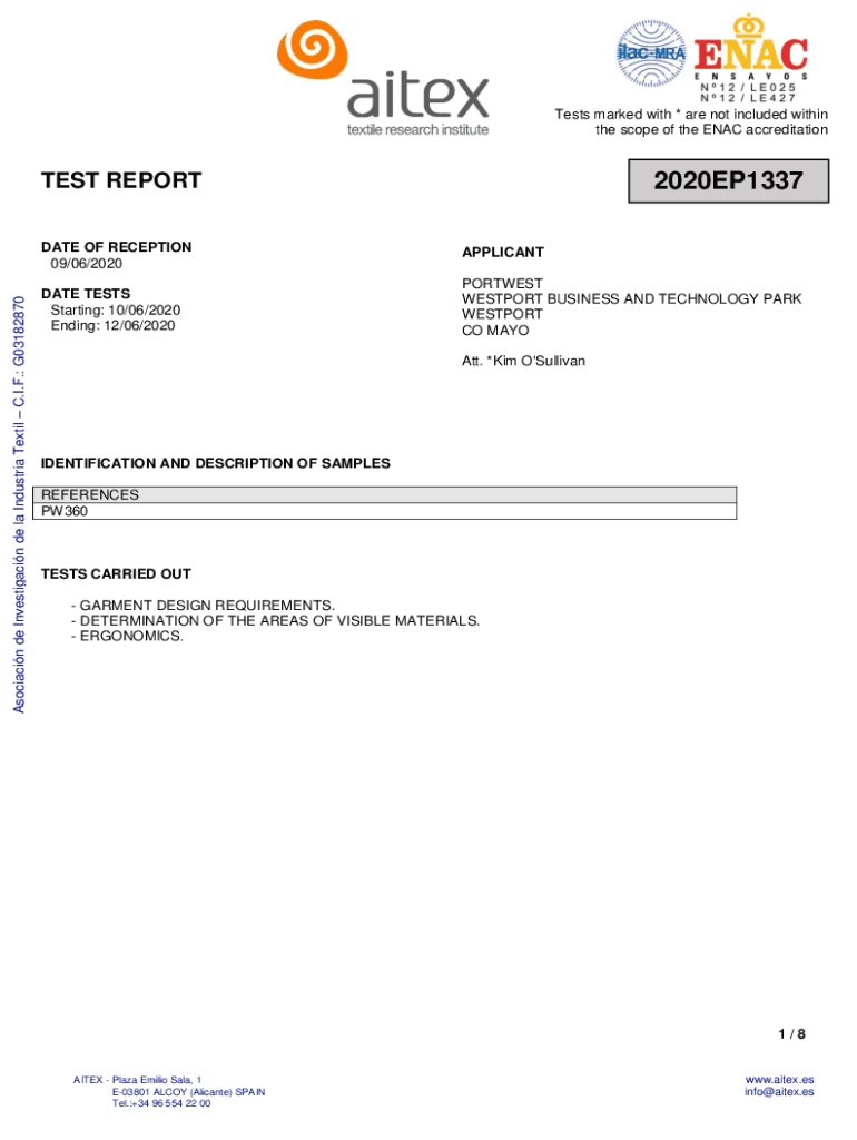 Fillable Online test report Fax Email Print