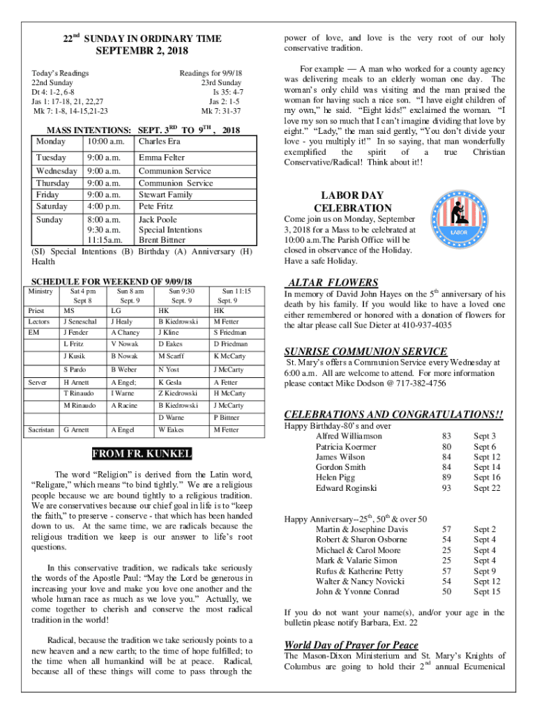 Fillable Online Lectionary: Scripture Index - Sundays - Catholic ...