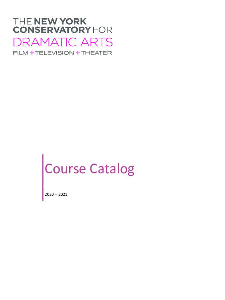 Fillable Online Course Catalog - New York Conservatory for Dramatic ...
