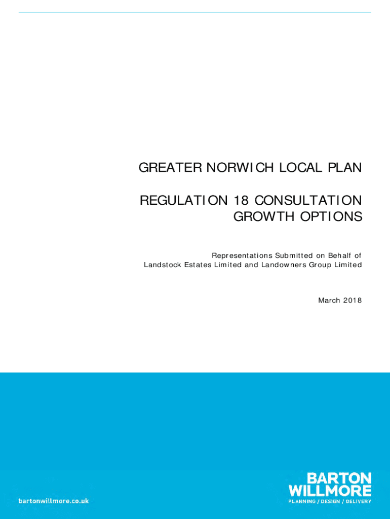 Fillable Online greater norwich local plan regulation 18 consultation